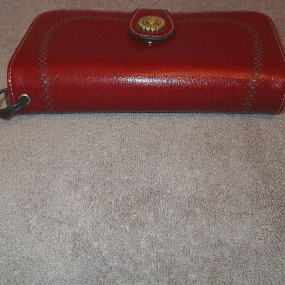 Bostanten Red Leather Wallet RFID Blocking Lomy Travel Wristlet Credit Card NEW